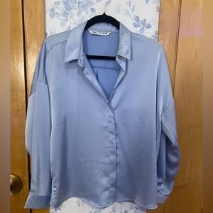 Zara light blue blouse. Oversized fit!